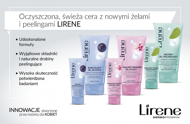 Oczyszczona, świeża cera z nowymi żelami i peelingami Lirene