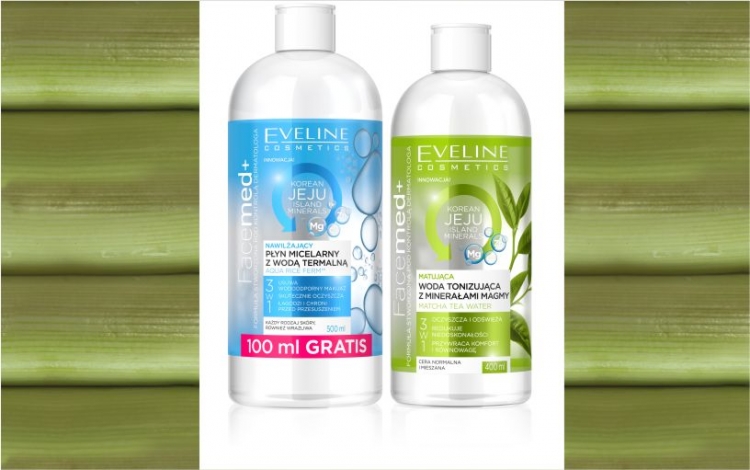 Nawilżający płyn micelarny i matująca woda tonizująca Eveline Facemed+