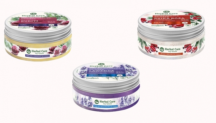Nowość Farmona Herbal Care peelingi do ciała buriti, lawenda i róża