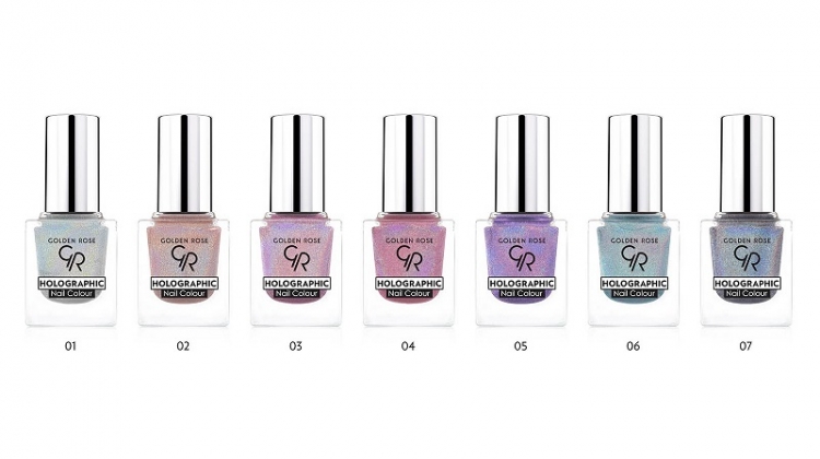 Holographic Nail Color Golden Rose