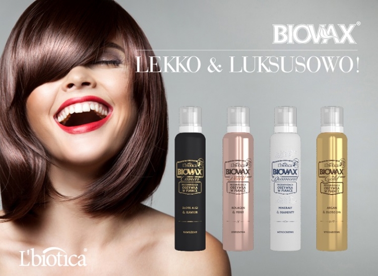 L'biotica 4 regenerujące odżywki do włosów w piance Biovax Glamour