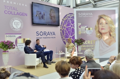 Ewa Kasprzyk i Piotr Stramowski podczas konferencji prasowej Sekret Pięknych Polek 