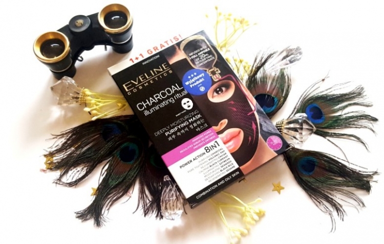 Eveline Charcoal Illuminating Ritual oczyszczająca maska z węglem na tkaninie