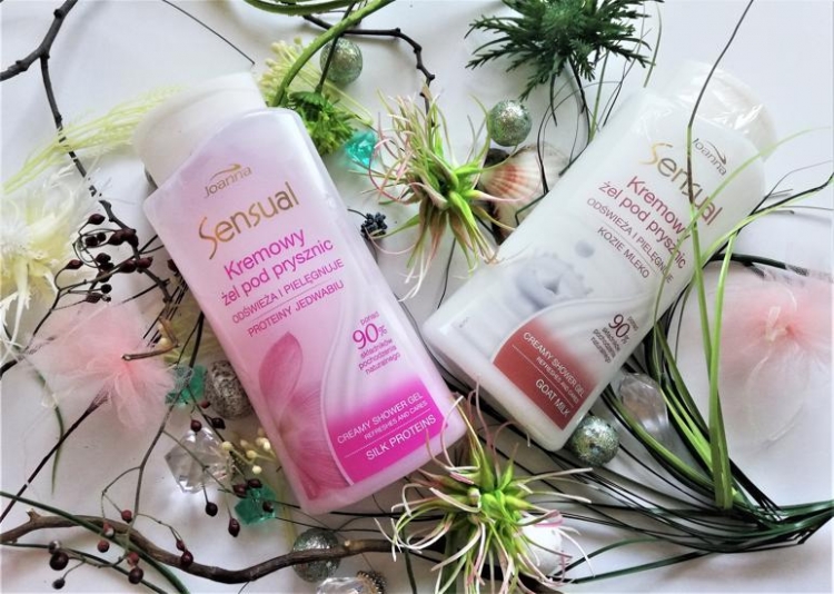  Joanna Sensual kremowe żele pod prysznic kozie mleko oraz żel pod prysznic proteiny jedwabiu