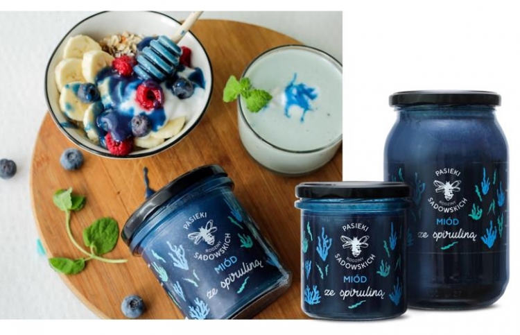 Miód ze spiruliną i miód z tymiankiem i podbiałem