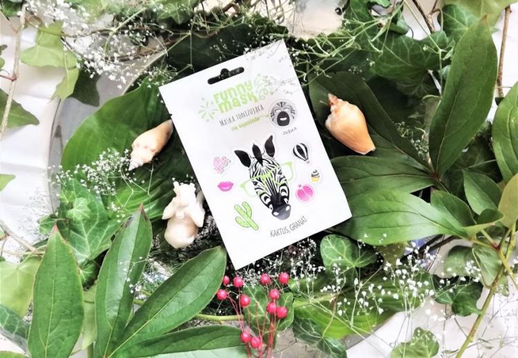 Marion Funny Mask maska tonizująca na tkaninie Zebra