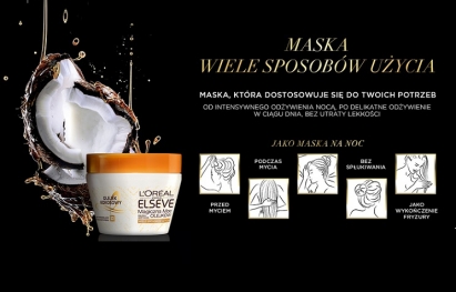 Elseve Magiczna Moc Olejków z Olejkiem Kokosowym Odżywcza Maska