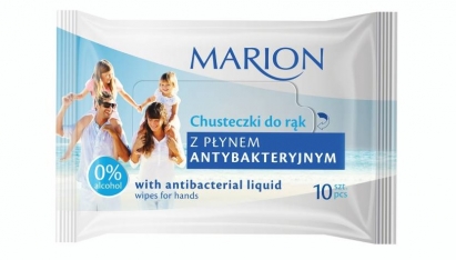 Chusteczki do rąk z płynem antybakteryjnym Marion